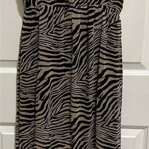 Black and Taupe Zebra Print Maxi dress